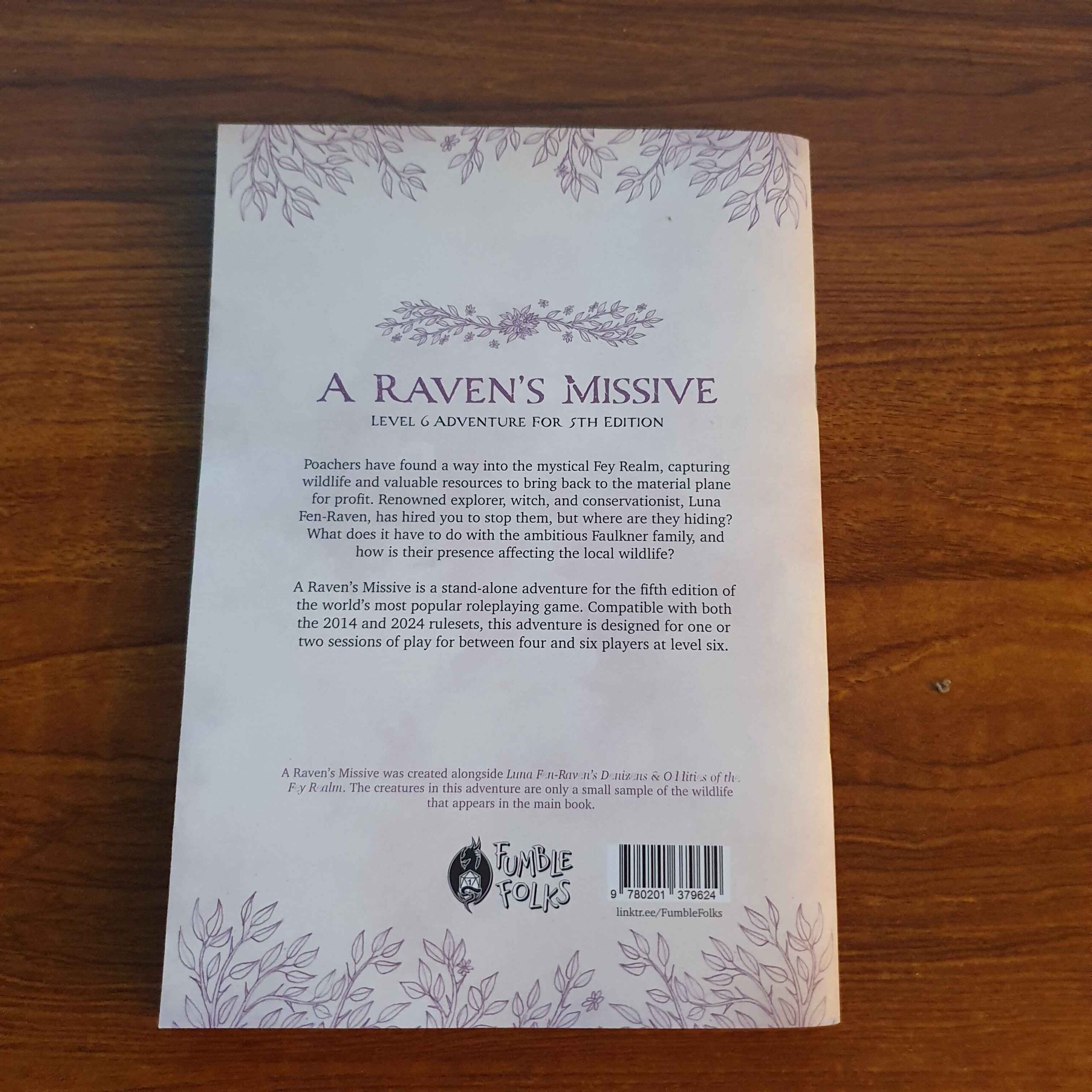 Pre-order: A Raven's Missive - A Level 6 Fey Realm Adventure - Image 2